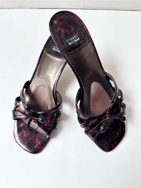 Stuart Weitzman Shoes - VINTAGE STUART WEITZMAN tortoise kitten heel slide